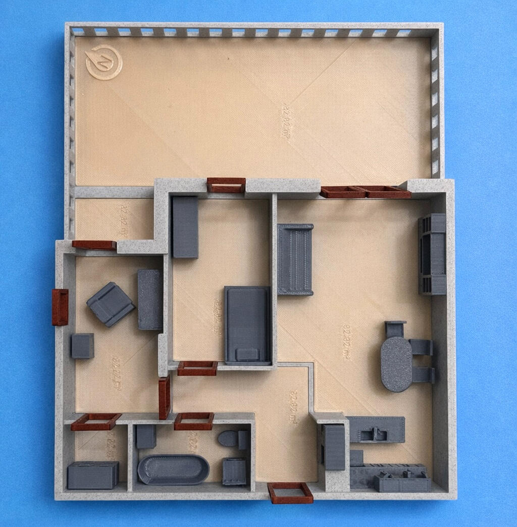 2. Mieszkanie 56m2 - rzut z góry